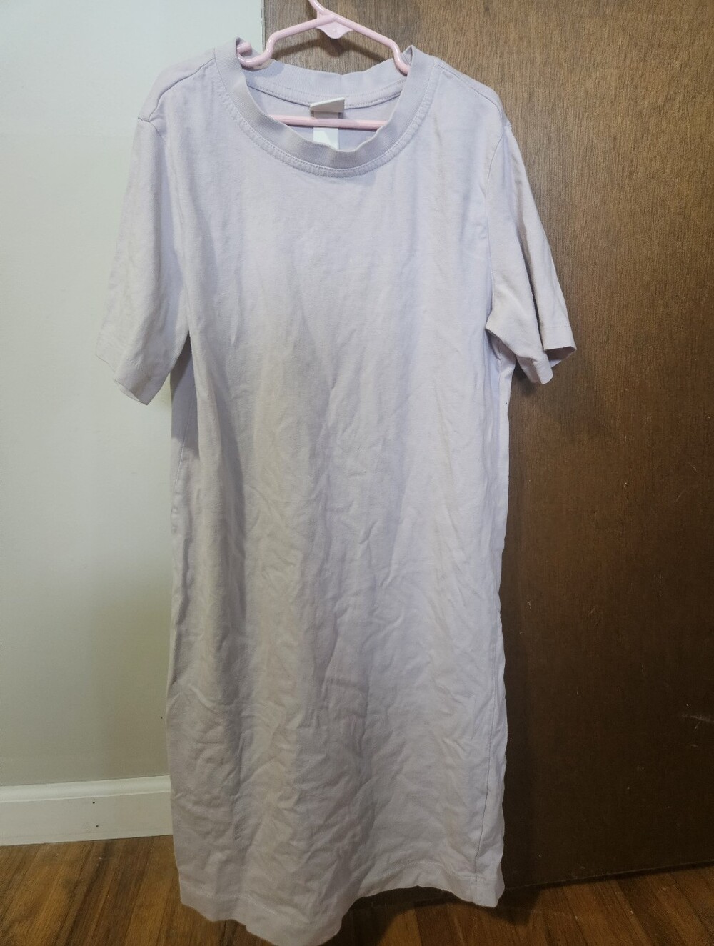 H&M Basics Light Lavender Tee Dress Size XS Bodycon Stretchy Fabric